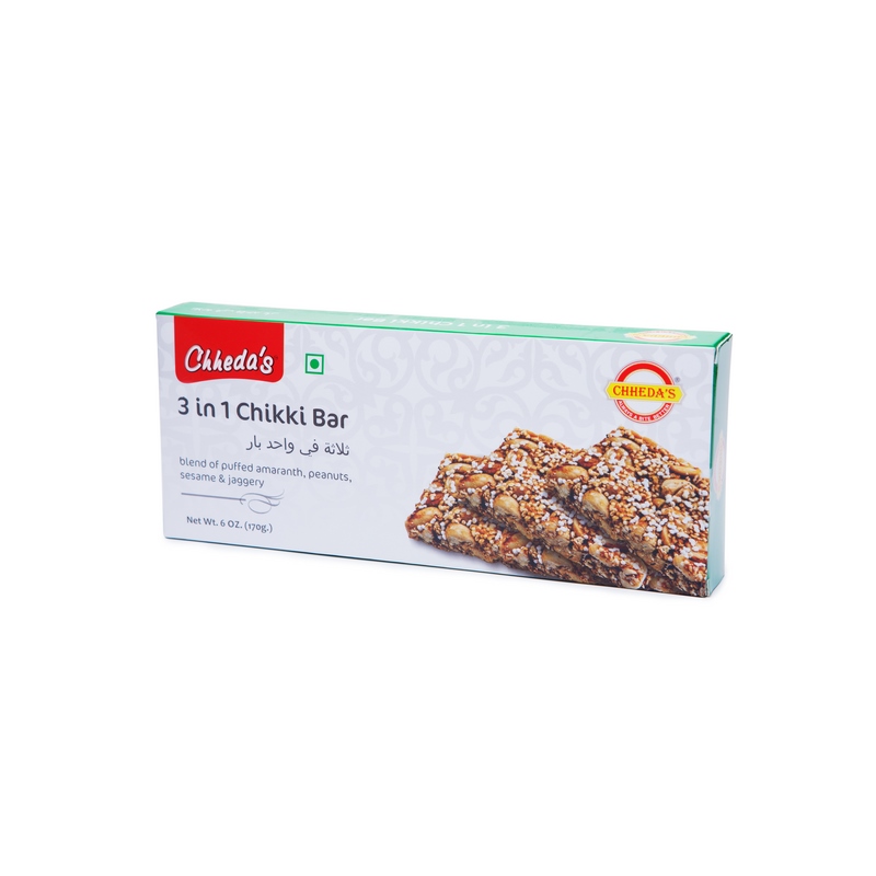 חטיף (3X1) בוטנים שומשום וסוכר חום 170 ג' CHHEDA'S Peanut, sesame & brown sugar snack